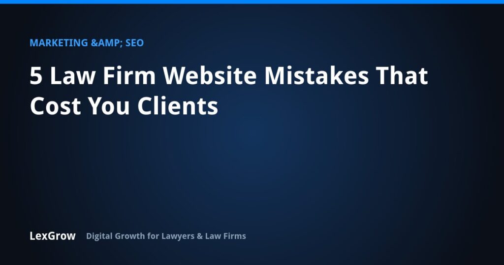 5 Law Firm Website Mistakes That Cost You Clients — LexGrow